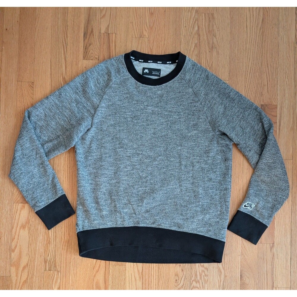 Nike Sb Long Sleeve Knit Everett 938345-010 Large Skateboarding Mens Grey/Black